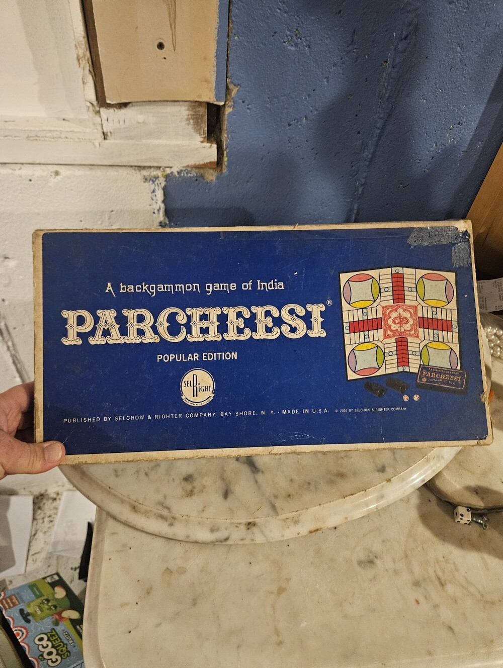 Parcheesi Board Game Selchow & Righter Co. Complete Vintage 1964